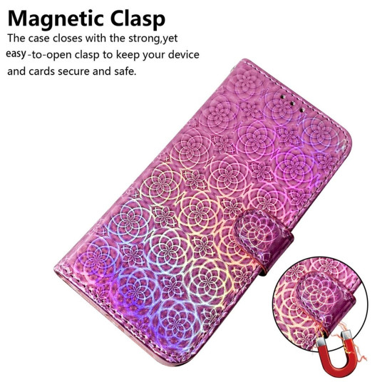 For Samsung Galaxy S24+ 5G Colorful Magnetic Buckle Leather Phone Case(Pink)