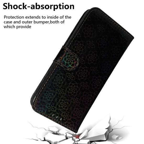 For Samsung Galaxy S24+ 5G Colorful Magnetic Buckle Leather Phone Case(Black)