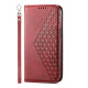 For Samsung Galaxy S24+ 5G Cubic Grid Calf Texture Magnetic Leather Phone Case(Red)