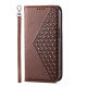 For Samsung Galaxy S24+ 5G Cubic Grid Calf Texture Magnetic Leather Phone Case(Brown)