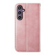 For Samsung Galaxy S24+ 5G Cubic Grid Calf Texture Magnetic Leather Phone Case(Rose Gold)