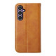 For Samsung Galaxy S24+ 5G Cubic Grid Calf Texture Magnetic Leather Phone Case(Yellow)