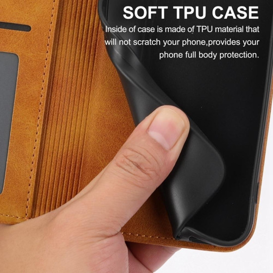 For Samsung Galaxy S24+ 5G Cubic Grid Calf Texture Magnetic Leather Phone Case(Yellow)
