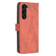 For Samsung Galaxy S24+ 5G Magnetic Buckle Rhombus Texture Leather Phone Case(Brown)