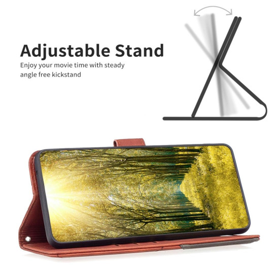 For Samsung Galaxy S24+ 5G Magnetic Buckle Rhombus Texture Leather Phone Case(Brown)