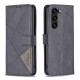 For Samsung Galaxy S24+ 5G Magnetic Buckle Rhombus Texture Leather Phone Case(Black)