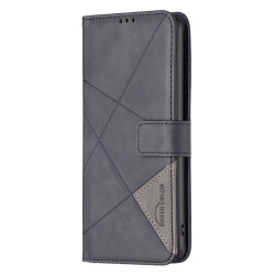 For Samsung Galaxy S24+ 5G Magnetic Buckle Rhombus Texture Leather Phone Case(Black)