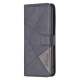 For Samsung Galaxy S24+ 5G Magnetic Buckle Rhombus Texture Leather Phone Case(Black)