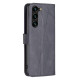 For Samsung Galaxy S24+ 5G Magnetic Buckle Rhombus Texture Leather Phone Case(Black)