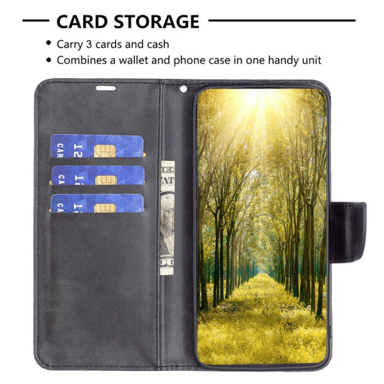 For Samsung Galaxy S24+ 5G Lambskin Texture Pure Color Flip Leather Phone Case(Black)