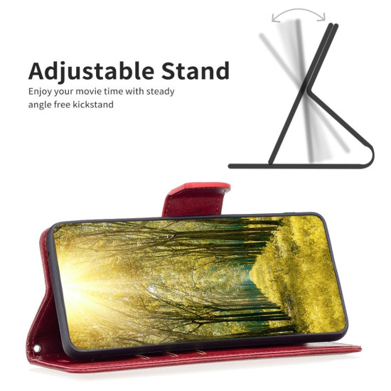 For Samsung Galaxy S24+ 5G Lambskin Texture Pure Color Flip Leather Phone Case(Red)