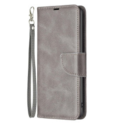 For Samsung Galaxy S24+ 5G Lambskin Texture Pure Color Flip Leather Phone Case(Grey)