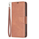 For Samsung Galaxy S24+ 5G Lambskin Texture Pure Color Flip Leather Phone Case(Brown)