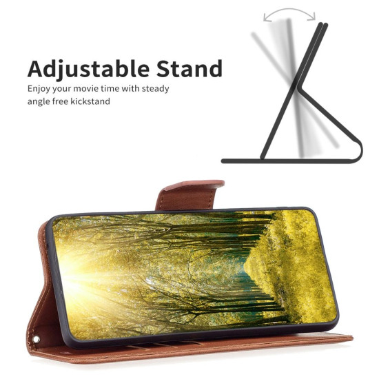 For Samsung Galaxy S24+ 5G Lambskin Texture Pure Color Flip Leather Phone Case(Brown)
