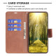 For Samsung Galaxy S24+ 5G Lambskin Texture Pure Color Flip Leather Phone Case(Brown)