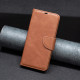 For Samsung Galaxy S24+ 5G Lambskin Texture Pure Color Flip Leather Phone Case(Brown)