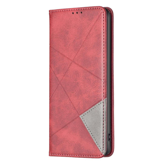For Samsung Galaxy S24+ 5G Rhombus Texture Magnetic Leather Phone Case(Red)