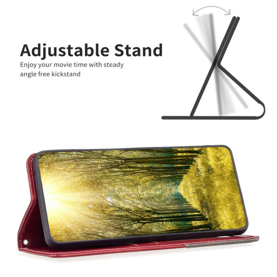 For Samsung Galaxy S24+ 5G Rhombus Texture Magnetic Leather Phone Case(Red)