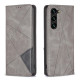 For Samsung Galaxy S24+ 5G Rhombus Texture Magnetic Leather Phone Case(Grey)