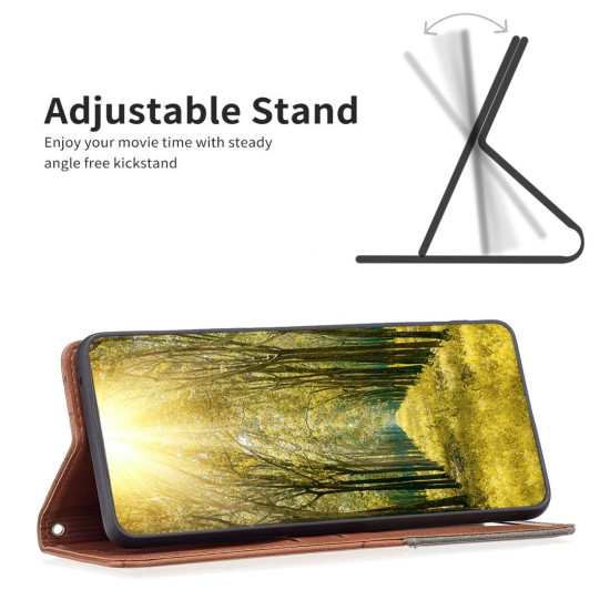 For Samsung Galaxy S24+ 5G Rhombus Texture Magnetic Leather Phone Case(Brown)
