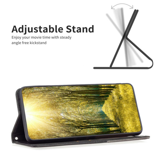 For Samsung Galaxy S24+ 5G Rhombus Texture Magnetic Leather Phone Case(Black)