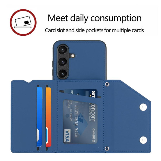 For Samsung Galaxy S24+ 5G Skin Feel PU + TPU + PC Card Slots Phone Case(Royal Blue)