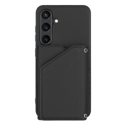 For Samsung Galaxy S24+ 5G Skin Feel PU + TPU + PC Card Slots Phone Case(Black)