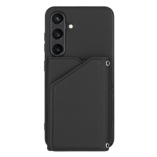 For Samsung Galaxy S24+ 5G Skin Feel PU + TPU + PC Card Slots Phone Case(Black)