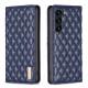 For Samsung Galaxy S24+ 5G Diamond Lattice Magnetic Leather Flip Phone Case(Blue)