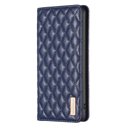 For Samsung Galaxy S24+ 5G Diamond Lattice Magnetic Leather Flip Phone Case(Blue)