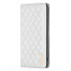 For Samsung Galaxy S24+ 5G Diamond Lattice Magnetic Leather Flip Phone Case(White)