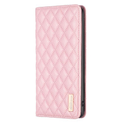 For Samsung Galaxy S24+ 5G Diamond Lattice Magnetic Leather Flip Phone Case(Pink)