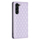For Samsung Galaxy S24+ 5G Diamond Lattice Magnetic Leather Flip Phone Case(Purple)