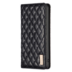 For Samsung Galaxy S24+ 5G Diamond Lattice Magnetic Leather Flip Phone Case(Black)