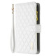 For Samsung Galaxy S24+ 5G Diamond Lattice Zipper Wallet Leather Flip Phone Case(White)