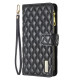 For Samsung Galaxy S24+ 5G Diamond Lattice Zipper Wallet Leather Flip Phone Case(Black)