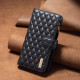 For Samsung Galaxy S24+ 5G Diamond Lattice Zipper Wallet Leather Flip Phone Case(Black)