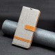 For Samsung Galaxy S24+ 5G Color Block Denim Texture Leather Phone Case(Grey)