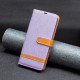 For Samsung Galaxy S24+ 5G Color Block Denim Texture Leather Phone Case(Purple)
