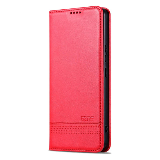 For Samsung Galaxy S24+ 5G AZNS Magnetic Calf Texture Flip Leather Phone Case(Red)