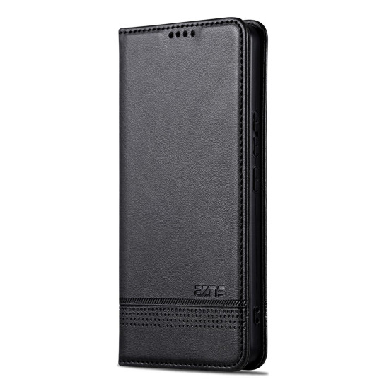 For Samsung Galaxy S24+ 5G AZNS Magnetic Calf Texture Flip Leather Phone Case(Black)