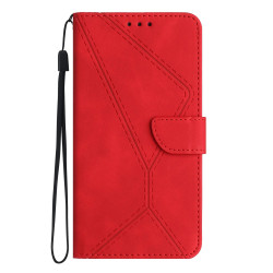 For Samsung Galaxy S24+ 5G Stitching Embossed Leather Phone Case(Red)