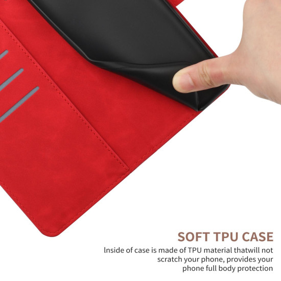 For Samsung Galaxy S24+ 5G Stitching Embossed Leather Phone Case(Red)