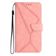 For Samsung Galaxy S24+ 5G Stitching Embossed Leather Phone Case(Pink)