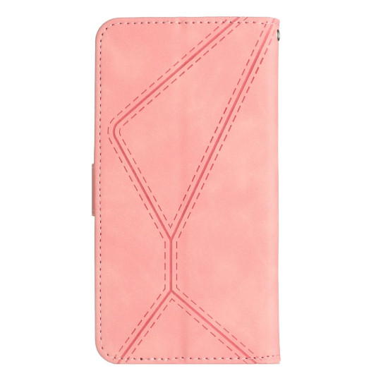 For Samsung Galaxy S24+ 5G Stitching Embossed Leather Phone Case(Pink)