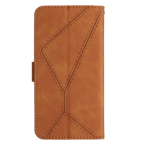 For Samsung Galaxy S24+ 5G Stitching Embossed Leather Phone Case(Brown)