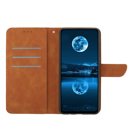 For Samsung Galaxy S24+ 5G Stitching Embossed Leather Phone Case(Brown)