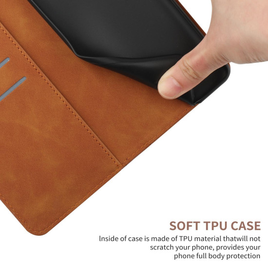 For Samsung Galaxy S24+ 5G Stitching Embossed Leather Phone Case(Brown)