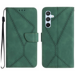 For Samsung Galaxy S24+ 5G Stitching Embossed Leather Phone Case(Green)