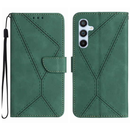 For Samsung Galaxy S24+ 5G Stitching Embossed Leather Phone Case(Green)
